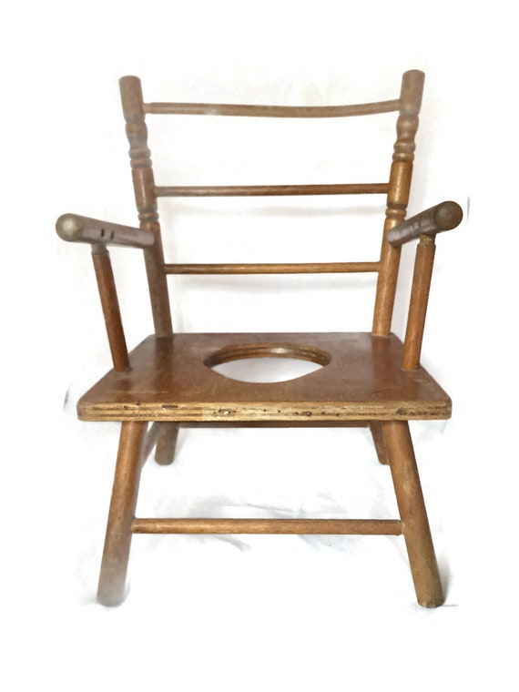 Antique Wooden Potty Chair Toy High Chair Potty Chair For Etsy