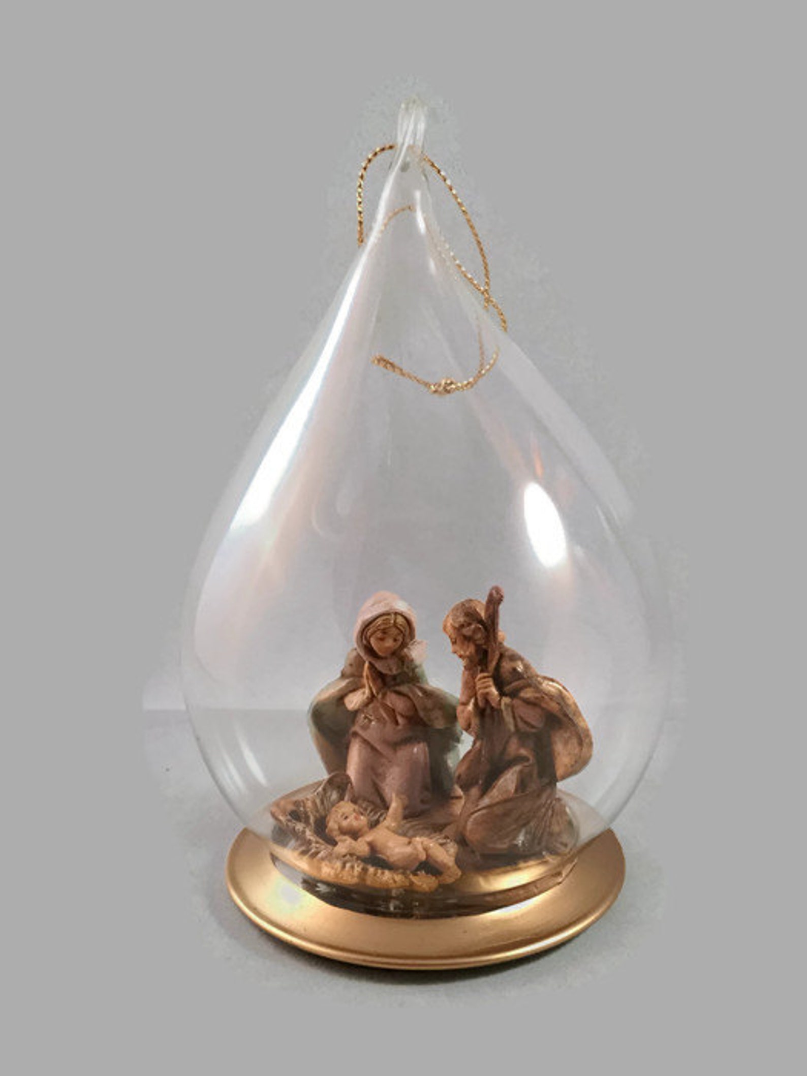 Hand Blown Glass Ornament Fontanini Holy Family Baby Jesus Etsy