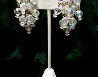 Arora Borealis Crystal Clip on Earrings by Laguna
