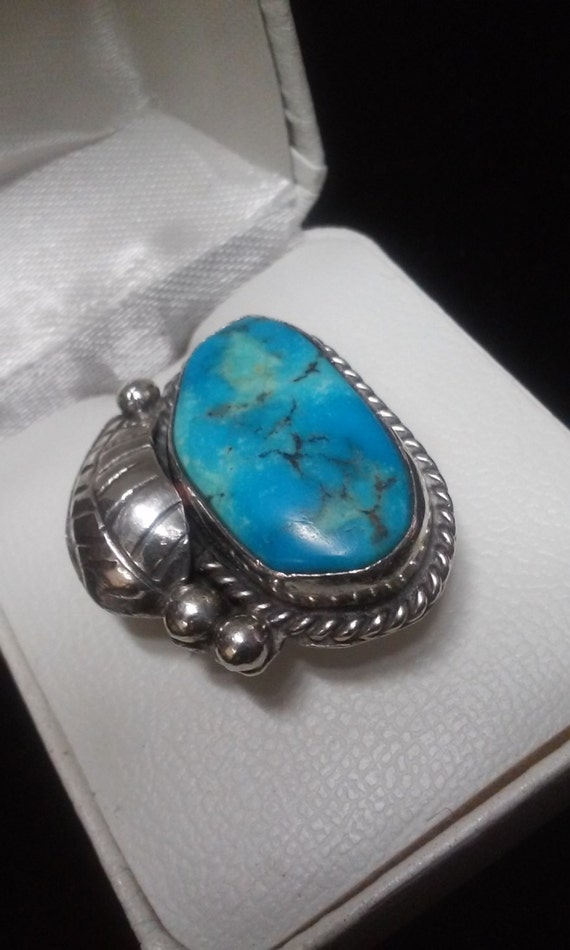 Turquoise and Sterling Silver Ring - image 4