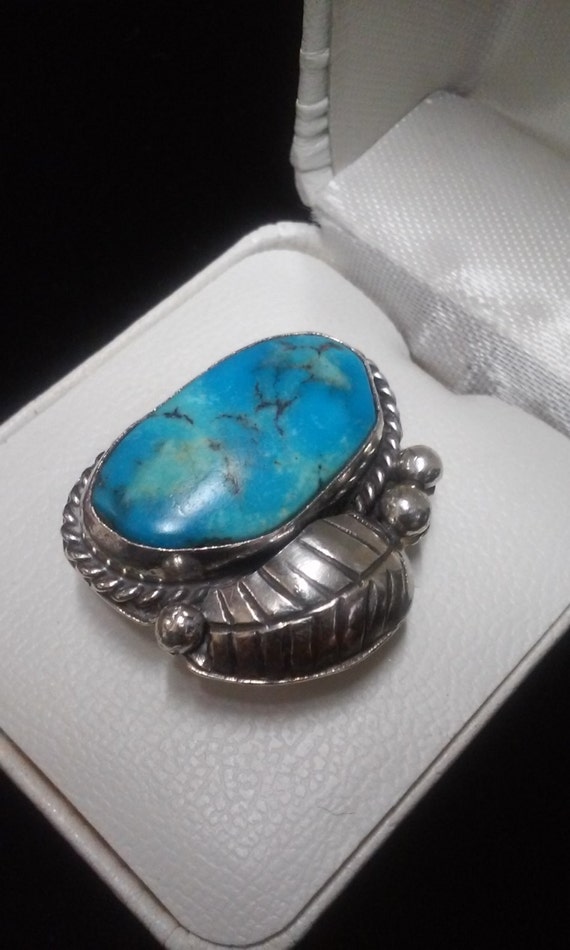 Turquoise and Sterling Silver Ring - image 2