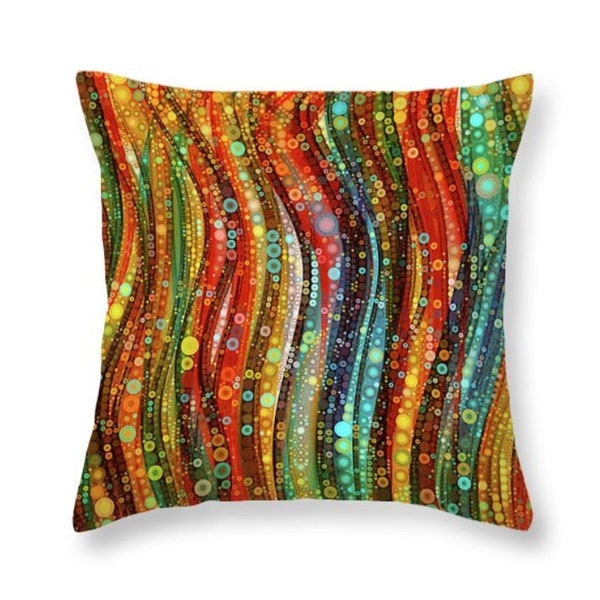 Colorful Pillow, Abstract Pillow, Bright Throw Pillows, Colorful Cushion, Modern Throw Pillow, Contemporary Pillow, Colorful Decor