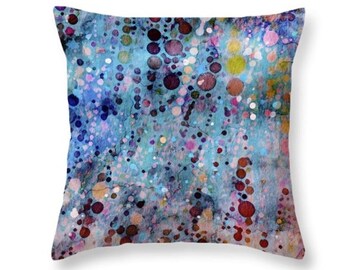 Abstract Blue Pillow, Abstract Pillows 16x16 Blue Pillows, Modern Pillows, Colorful Pillows, 18x18 Blue Pillows, Abstract Blue Decor
