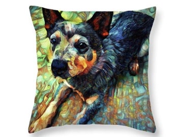 Cattle Dog Pillow, Blue Heeler Pillow, Dog Throw Pillow, Dog Pillow Covers, Dog Lover Gift, Australian Gift, Dog Cushion, Dog Dad Gift
