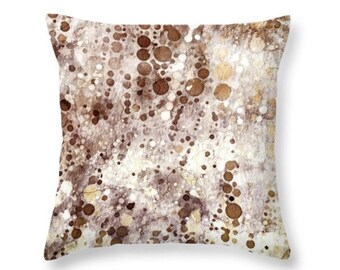 Abstract Pillow, Beige Pillows, Neutral Pillows, Tan Pillow Covers, Modern Pillows, 18x18 Beige Pillows, Watercolor Pillows, Circles