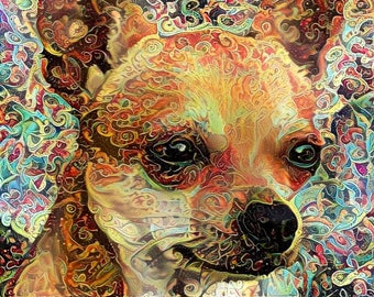 Chihuahua, Chihuahua Art, Chihuahua Gift, Dog Portraits, Dog Gifts, Dog Art, Dog Lover Gift, Dog Lover, Pet Portrait,Pet Art,Psychedelic Art