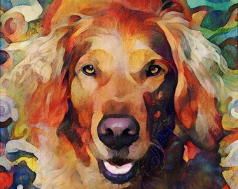 Golden Retriever Art, Retriever Dog Art, Retriever Prints, Golden Retriever Gift, Golden Mom, Golden Retrievers, Retriever Portrait