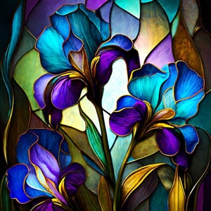 Iris Print, Iris Artwork, Iris Art Print, Floral Art, Irises, Purple Art, Iris Wall Art, Iris Flowers Art, Flower Decor, Garden Art