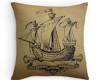 Nautical Pillows, Boat Pillows,  Nautical Decor, Wooden Boat, Nautical Sailing Gifts, Sail Boat, Nautical Cushion, Ocean Decor, Sailboat