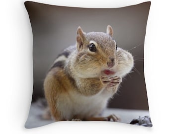 Chipmunk Cushion, Chipmunk Pillow, Woodland Animals, Vegan Gift, Funny Pillow, Cute Animals, Funny Animal, Woodland Creatures, Joke Gift