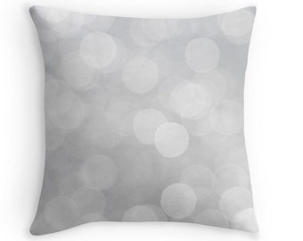 Gray Pillow, Gray Decor, Grey Cushions, Gray Minimalist, Grey Cushion Cover, Abstract Pillow, Bokeh, Gray Throw Pillow, Modern Decor