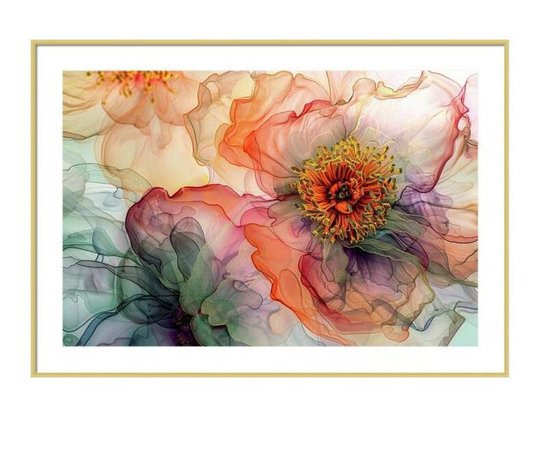 Abstract Peonies, Peony Print, Peonies Art, Flower Prints, Floral Artwork, Gardener Gift, Colorful Flowers, Flower Decor, Floral Wall Art image 2