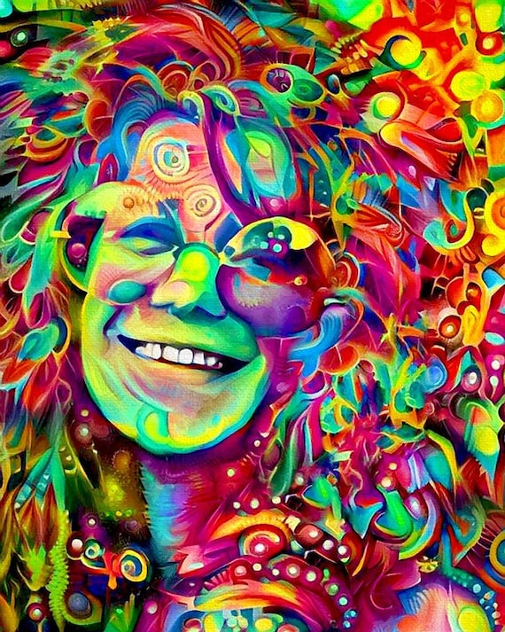 Janis Joplin Poster, Hippie Art Print, Psychedelic Art, Rock