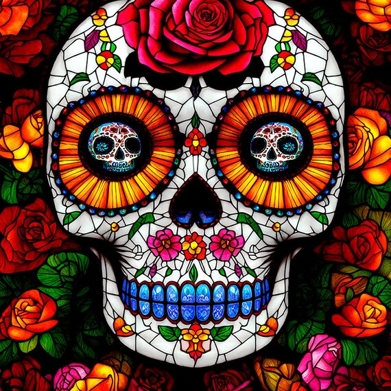 Sugar Skull Print, Day of the Dead Art, Skull Artwork, el Día de los  Muertos, Mexican Art Print, Spiritual Art, Skull Wall Art