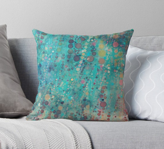 Teal and turquoise throw pillows sale