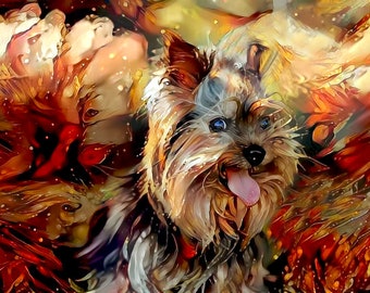 Yorkie Print, Yorkshire Terrier Art, Yorkie Art, Yorkie Gifts, Dog Portrait, Pet Art, Yorkie Artwork, Dog Print, Dog Wall Decor