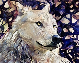 Wolf Art Print, Wolf Wall Art, Wolf Gifts, White Wolf, Wolf Mom, Gray Wolf Artwork, Wolf Decor, Abstract Wolf, Wolf Dad, Wildlife Art