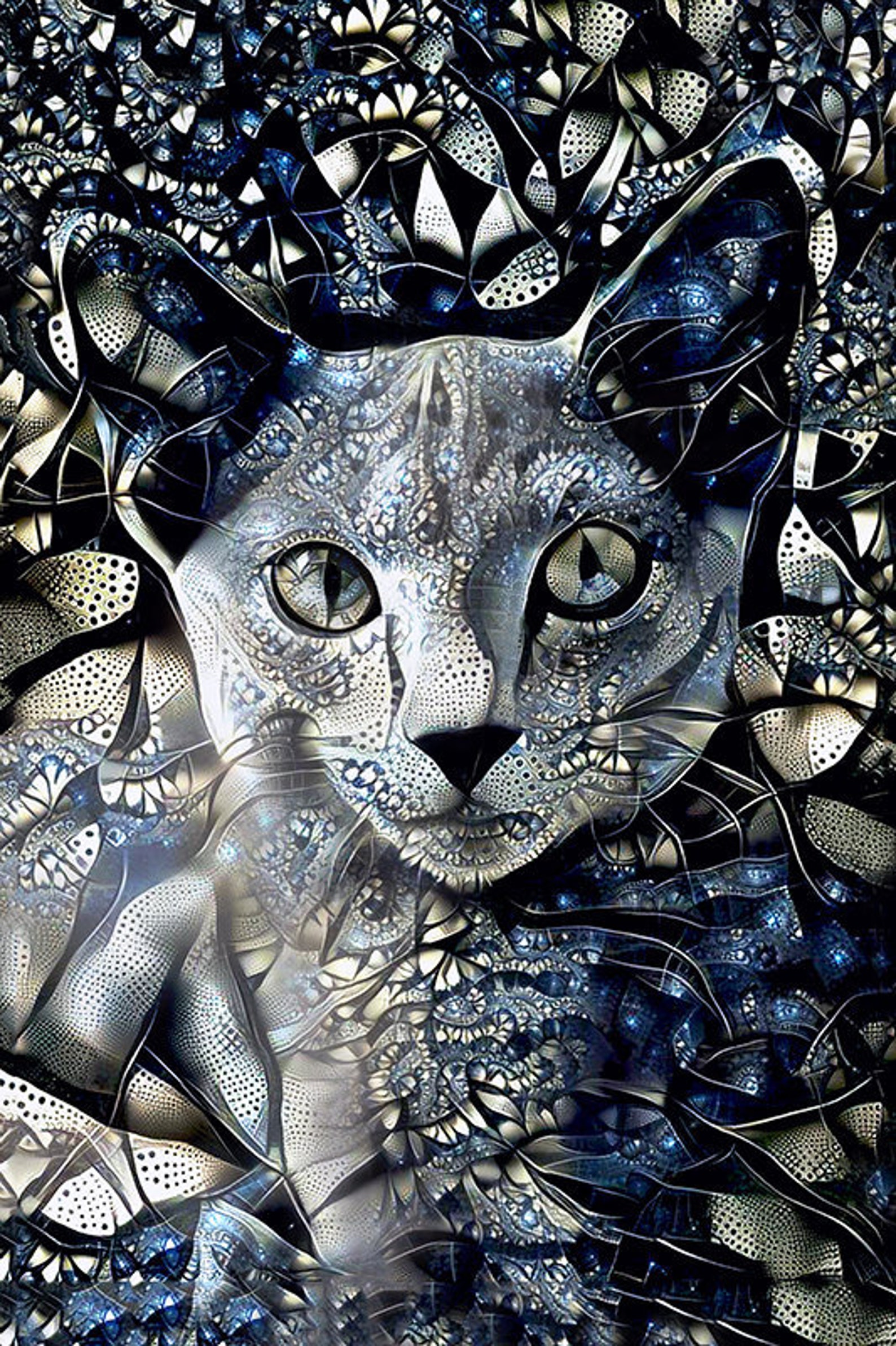 кошки картины абстракция. стилизованные соты. яркие картины. яркие краски в живописи. коты акварелью.