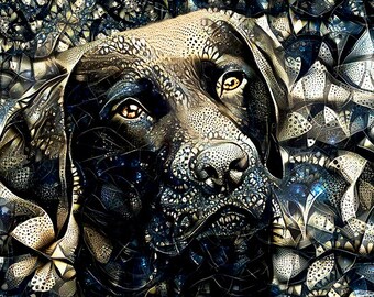 Black Lab Print, Labrador Retriever Art, Black Lab Gifts, Dog Portraits, Dog Artwork, Retriever Dog Art, Dog Owner Gift, Dog Lover,Dog Decor