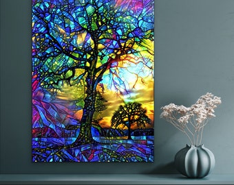 Abstract Trees Print, Tree Artwork, Colorful Trees Print, Colorful Abstract Art, Tree of Life Print