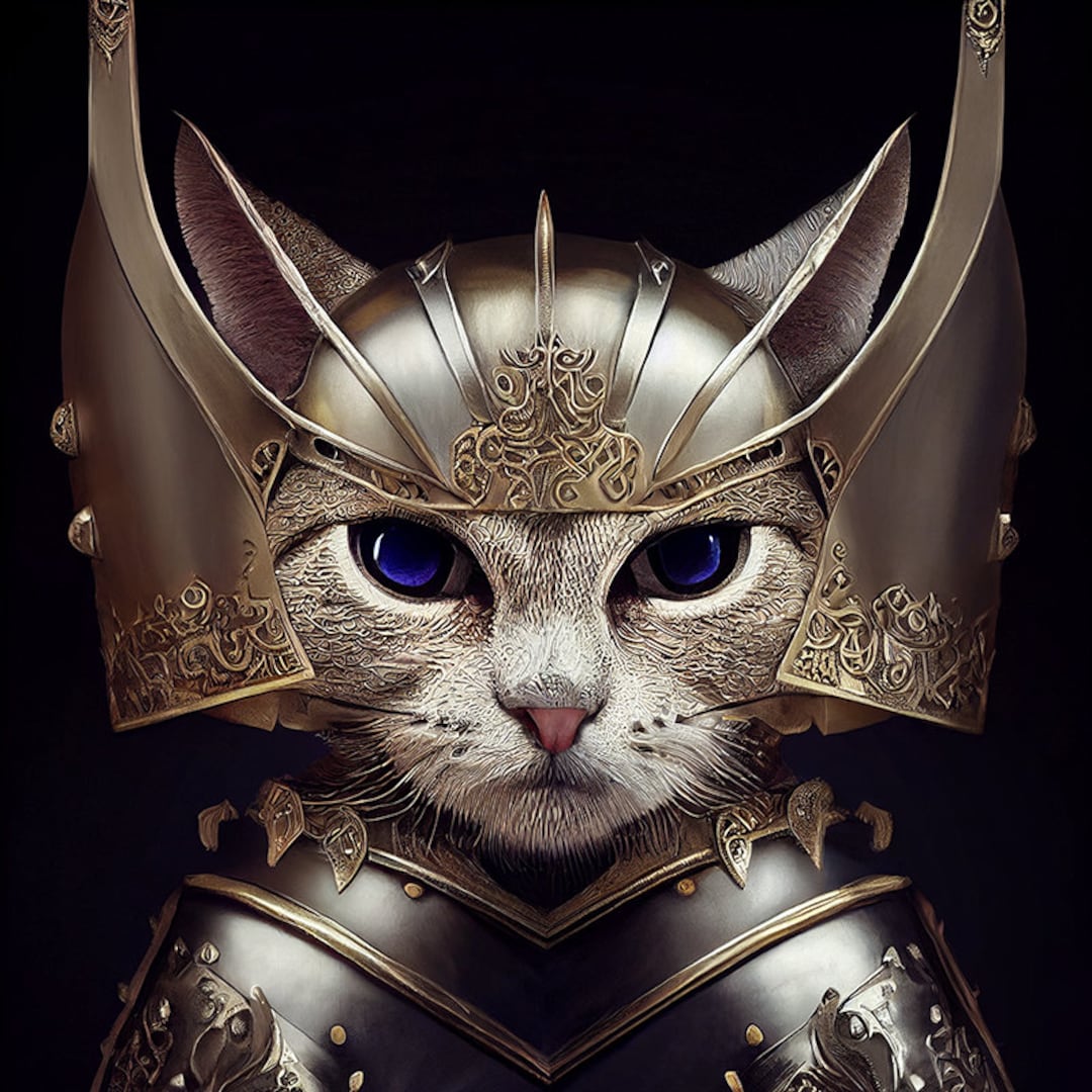 Cat Knight Kitten Art Fantasy Cat Art Cat Warriors Cat - Etsy
