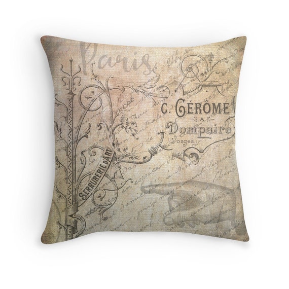 Shabby Chic Decor French Cushion Paris Decor French Decor French Pillow Retro Decor Paris Bedroom Decor Vintage Decor Pastel Pillow