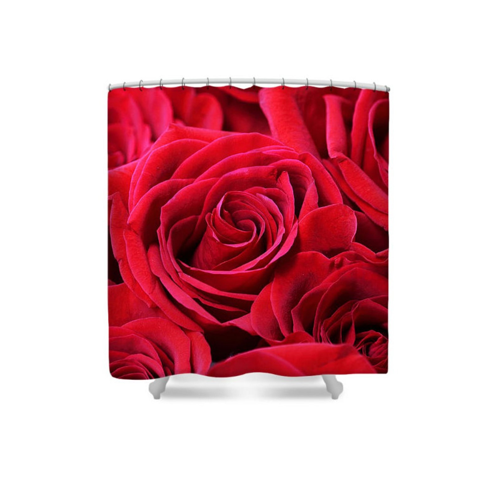 Rose Shower Curtain Red Shower Curtain Red Roses Bathroom Etsy