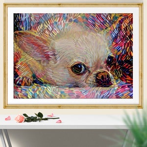 Chihuahua Art, Chihuahua Gift, Colorful Dog Art, Dog Print, Dog Portrait, Colorful Dog, Dog Owner Gift Abstract Dog Art image 3