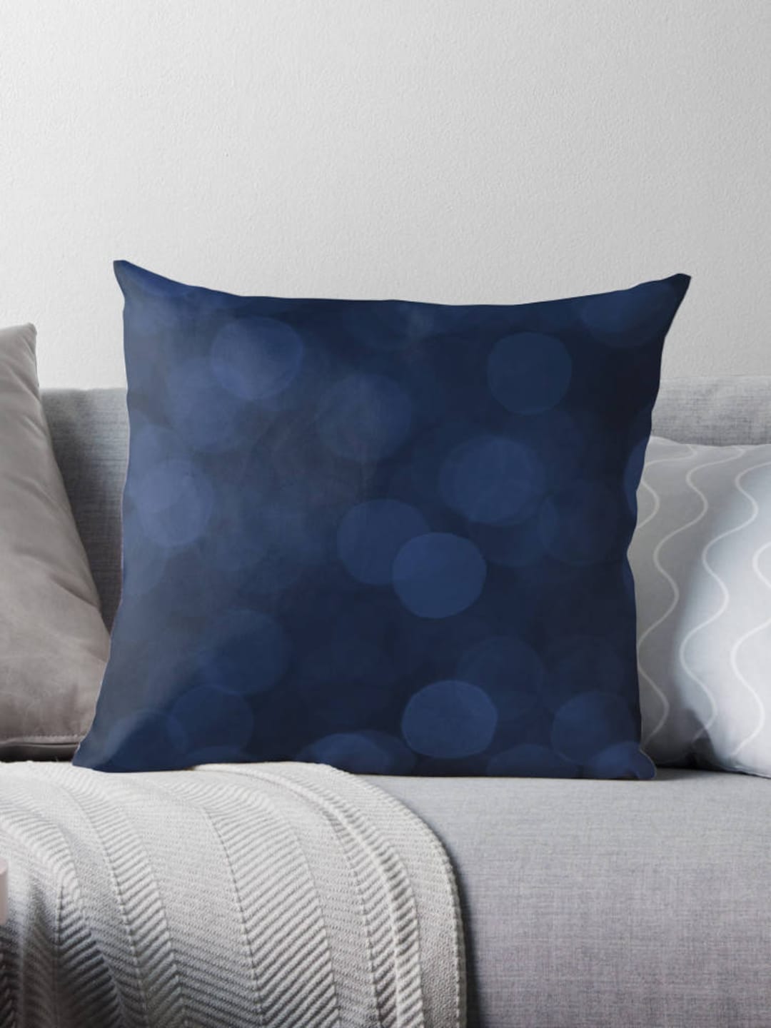 Dark Blue Pillow, Navy Cushion, Abstract Decor, Blue Throw Pillow ...