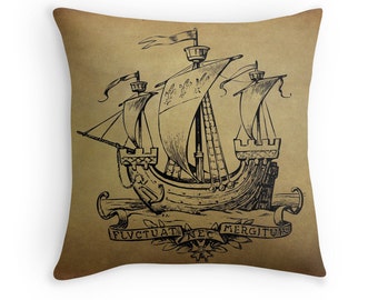 Nautical Pillows, Boat Pillows,  Nautical Decor, Wooden Boat, Nautical Sailing Gifts, Sail Boat, Nautical Cushion, Ocean Decor, Sailboat