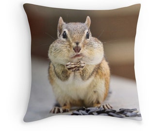 Chipmunk Pillow, Funny Cushion, Funny Pillow, Cute Animals, Chipmunk Cushion, Funny Animal, Woodland Animals, Woodland Creatures, Joke Gift