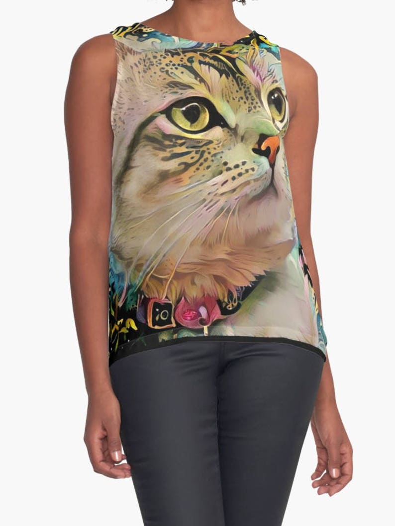 Cat Tops for Women Cat Lady Shirt Psychedelic Clothing Etsy