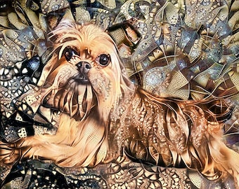 Brussels Griffon, Small Dog Art, Dog Print, Pet Portrait, Cute Dog Decor, Dog Wall Art, Abstract Dog Art