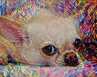 Chihuahua Art, Chihuahua Gift, Colorful Dog Art, Dog Print, Dog Portrait, Colorful Dog, Dog Owner Gift Abstract Dog Art