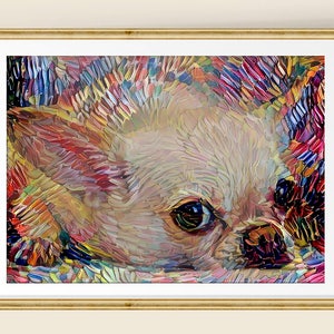 Chihuahua Art, Chihuahua Gift, Colorful Dog Art, Dog Print, Dog Portrait, Colorful Dog, Dog Owner Gift Abstract Dog Art image 2