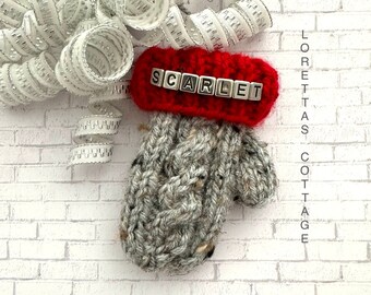 Ornament Personalization: Have characters added to any Loretta's Cottage ornament (purchased separately). Custom knitted ornament gifts!