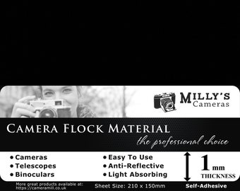 Flock Material - Sheet - Solid Black Light Absorbing