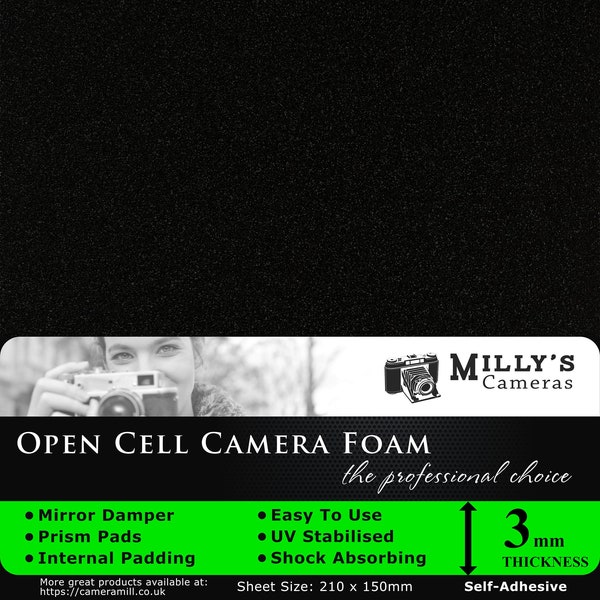 3mm - Feuille de mousse de caméra 5mm pour amortisseur miroir - Prism - Réparation de rembourrage interne - Cellule ouverte