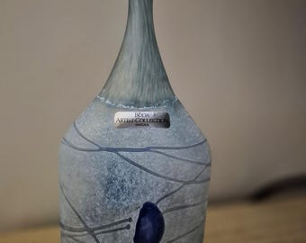 Vallien Bertil for Kosta Boda Artist Collection vase/bottle, glass "galaxy"
