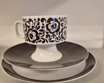 Brown Floral coffee cup from Eschenbach Bavaria Germany