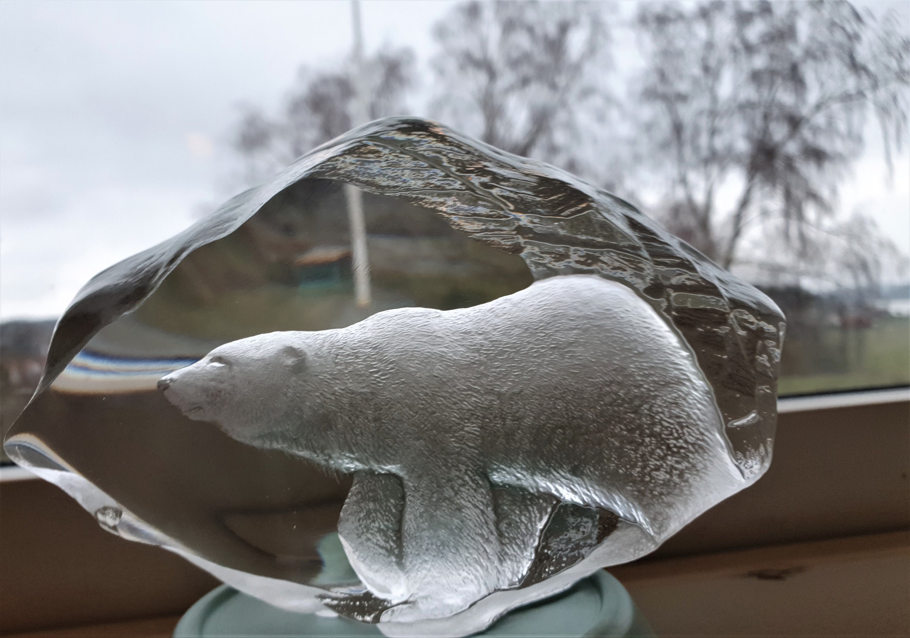 Polar bear Crystal sculpture by Mats Jonasson Maleras Sweden Etsy