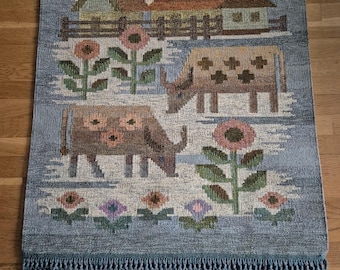 A large handwoven picture tapestry in rölakan, Country Life