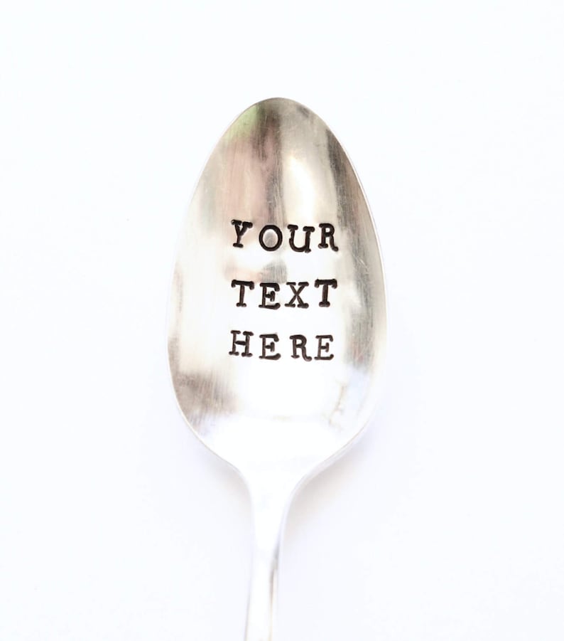 Personalized Silverware Design Your Own Text Vintage Silverplate Teaspoon Custom Spoon