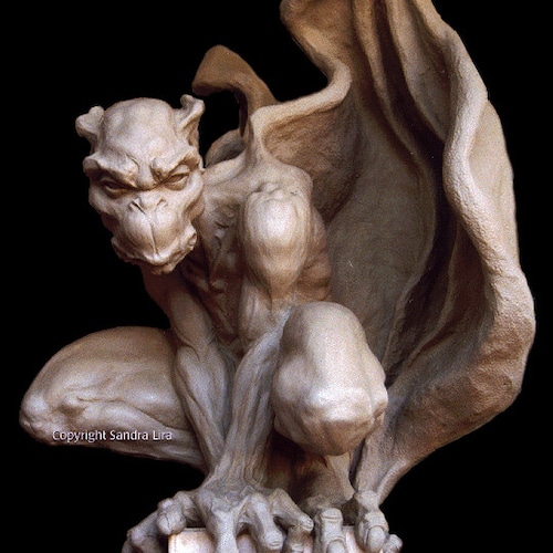 Sentinel Gothic Gargoyle Statue Large Scary Guardian Etsy