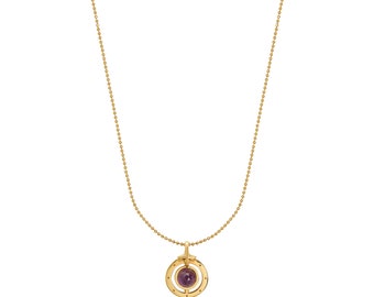Peace Amethyst in a Gold Cross Necklace.For Anti, Anxiety, Protection.14kt Vermeil Gold.Minimalist. Encouragement Gift.February Birthstone