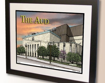 Buffalo Sabres Memorial Auditorium, The Aud wall art, Vintage Sabres hockey poster art sign, Sabres fan gift