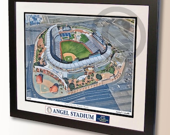 Angels Stadium Wall Art Print - Los Angeles Angels Baseball Artwork - Sports Fan Gift