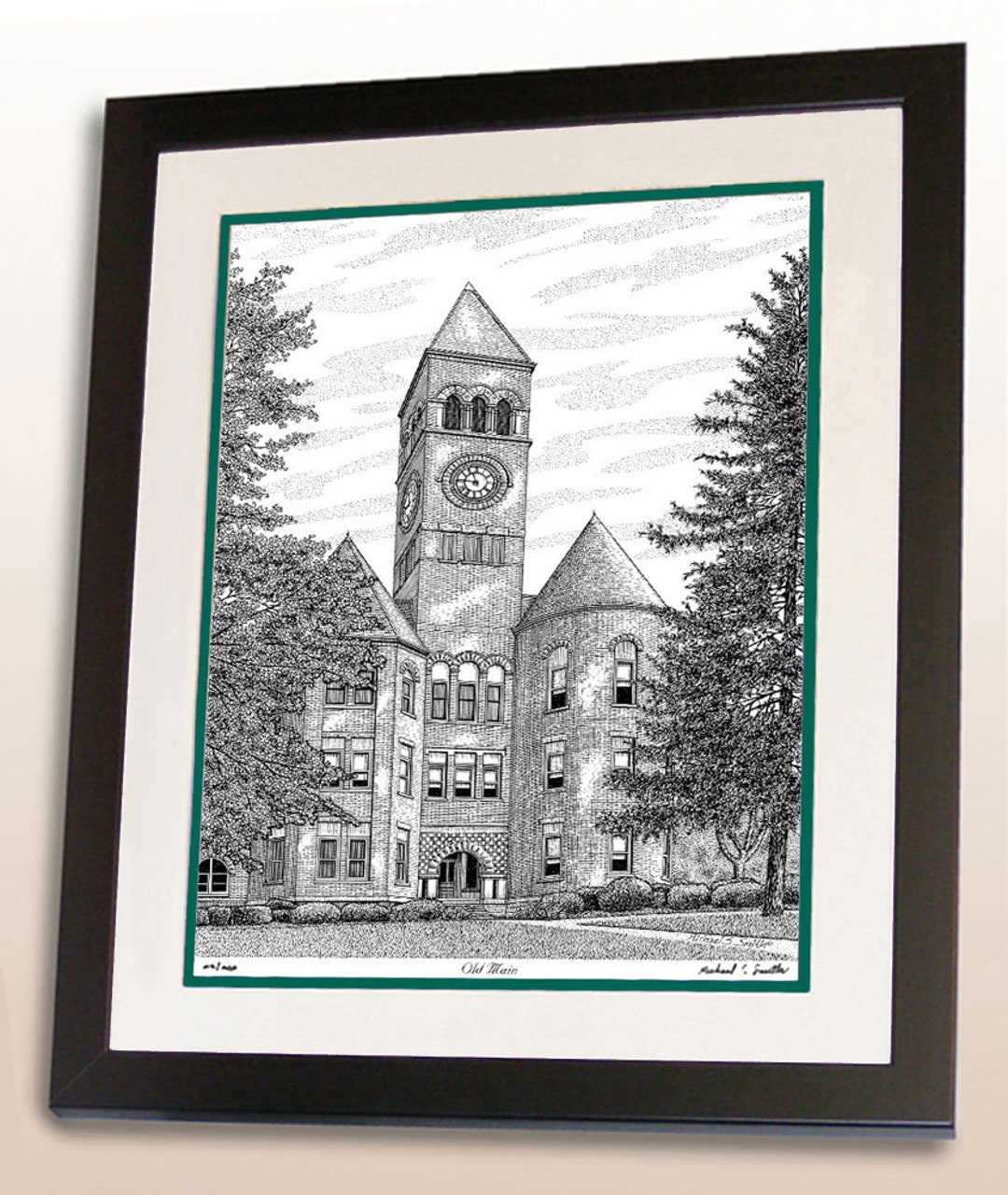 Slippery Rock University Hand Signed Wall Art Print, Slippery Rock