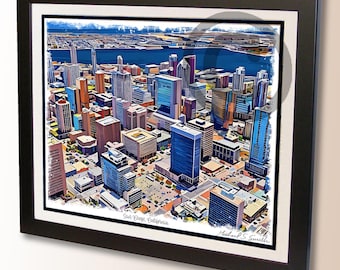 San Diego, California Skyline Wall Art Print - Artistic Cityscape Poster - Hand Signed by the Artist
