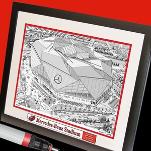 Atlanta Falcons Art, Mercedes Benz Stadium Art Print, Falcons Fan Gift ...